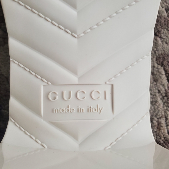 Gucci Rubber Logo Platform Slide Sandal in Mystic White Size 41 - Picture 13 of 13